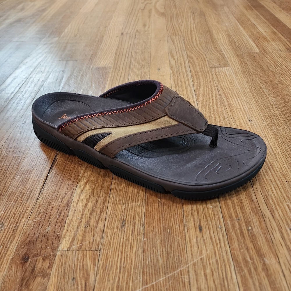 Jambu Slides Beach Glide Mens Sz 11 Brown Thong Sandal